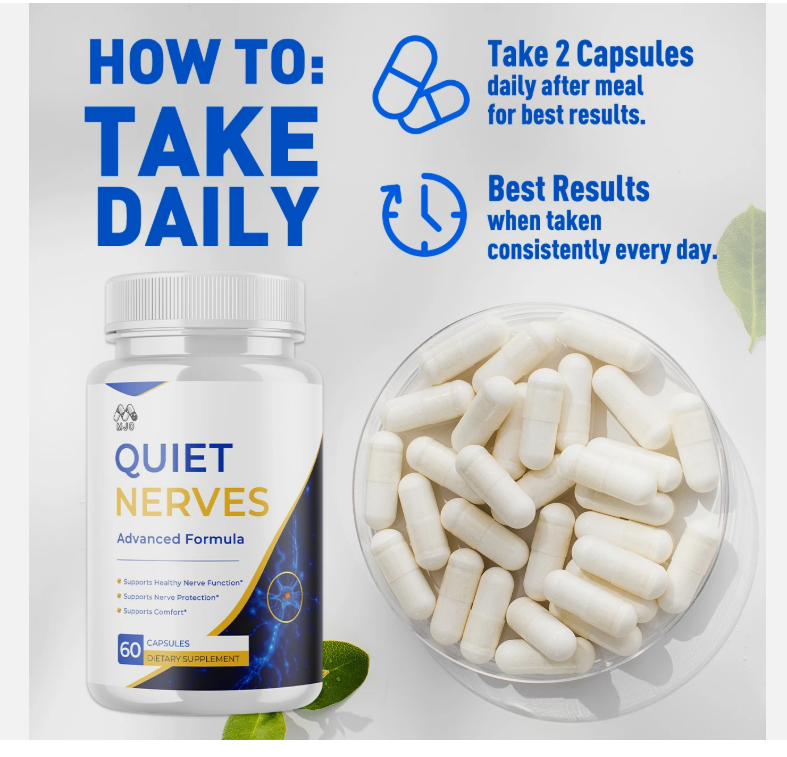 Official artwork with guidance to take two capsules daily after a meal